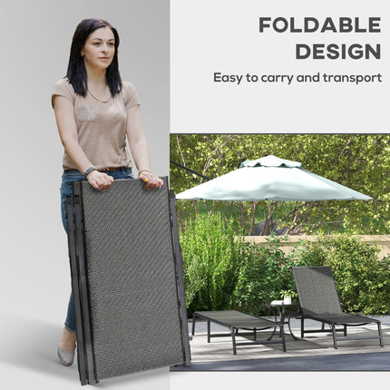 Foldable Outdoor PE Rattan Sun Lounger Set of 2, Patio Wicker Recliners Lounge C 1