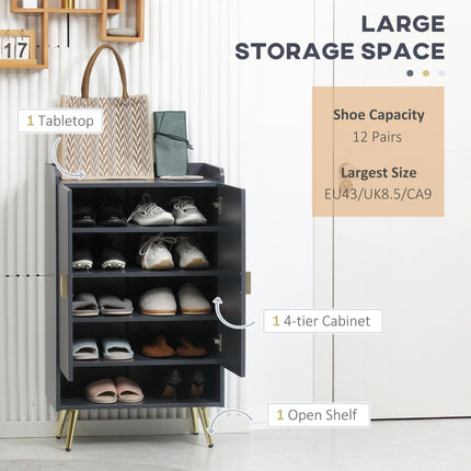 Entryway Furniture Set for 19 Pairs of Shoes, Hallway Shoe Cabinet with Adjustab