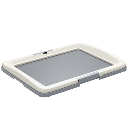 Dog Toilet Training Tray 63x49x6cm for Indoor & Outdoor Use - Grey & White