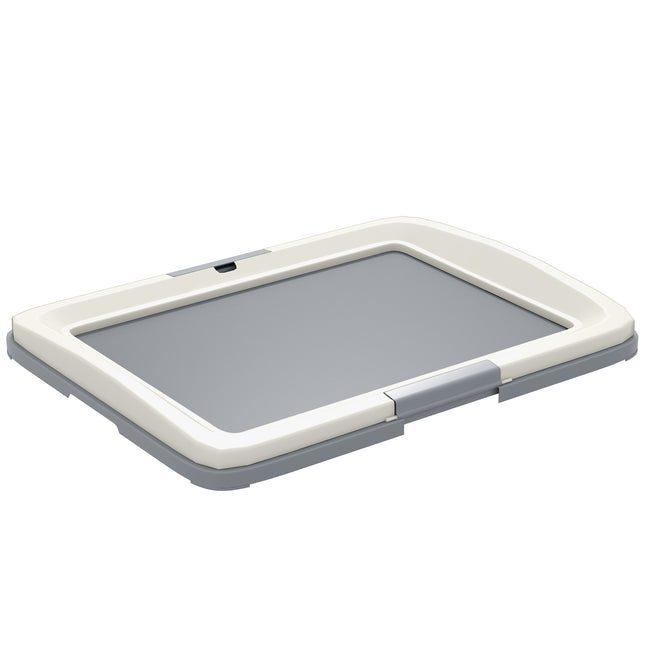 Dog Toilet Training Tray 63x49x6cm for Indoor & Outdoor Use - Grey & White