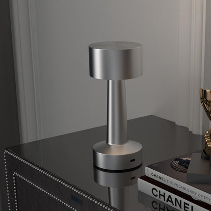 2 Pack Cordless Touch LED Table Lamps with Rechargeable Battery, 3 Colour Modes - Silver