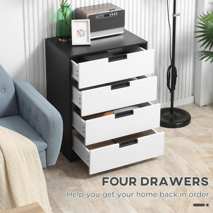 Bedroom Furniture Set, Wardrobe with Hanging Rod, 4 Drawer Chest of Drawers, 2 B