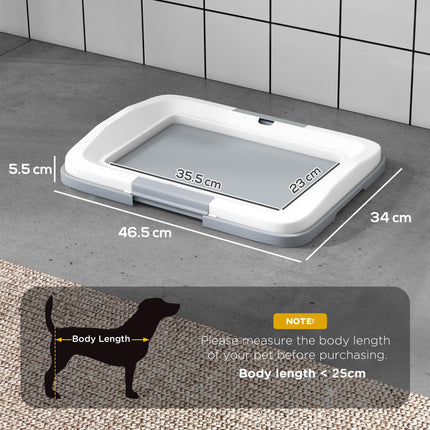 Dog Toilet Training Tray for Small Dogs 47x34x6cm - Grey and White