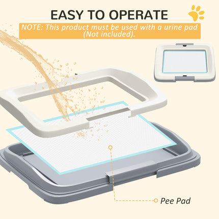 Dog Toilet Training Tray for Small Dogs 47x34x6cm - Grey and White