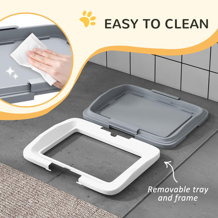 Dog Toilet Training Tray for Small Dogs 47x34x6cm - Grey and White