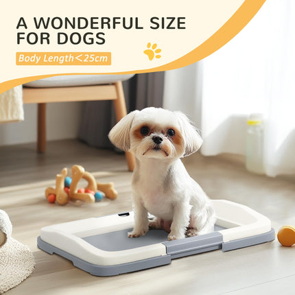 Dog Toilet Training Tray for Small Dogs 47x34x6cm - Grey and White
