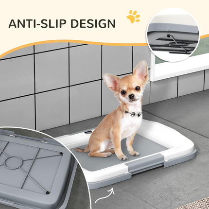 Dog Toilet Training Tray for Small Dogs 47x34x6cm - Grey and White