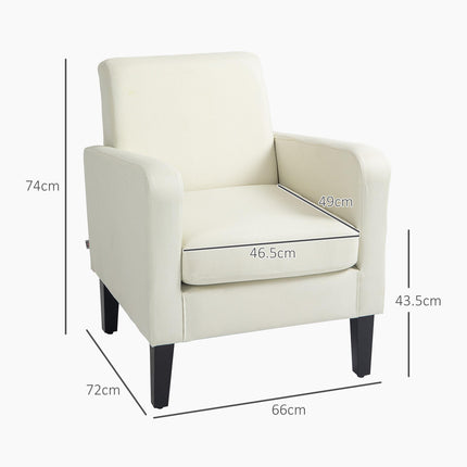 2 Pieces Modern Armchairs with Rubber Wood Legs, Upholstered Accent Chairs, Sing