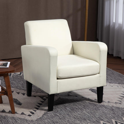 2 Pieces Modern Armchairs with Rubber Wood Legs, Upholstered Accent Chairs, Sing
