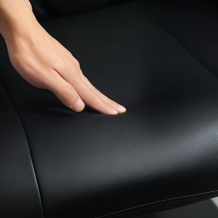 Swivel Recliner Chair with Footstool, PU Leather Recliner Armchair with Adjustab