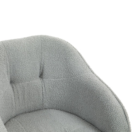 Teddy Fleece Swivel Office Chair with Tilt Function - Grey
