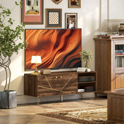 TV Stand Cabinet for up to 60 Inch TV, Modern 130cm TV Unit with Adjustable Shel