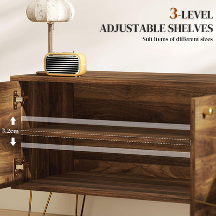 TV Stand Cabinet for up to 60 Inch TV, Modern 130cm TV Unit with Adjustable Shel