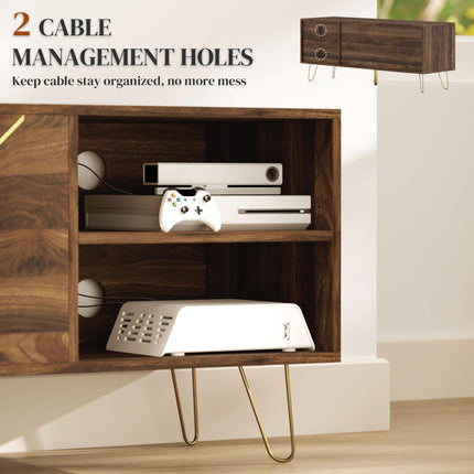 TV Stand Cabinet for up to 60 Inch TV, Modern 130cm TV Unit with Adjustable Shel