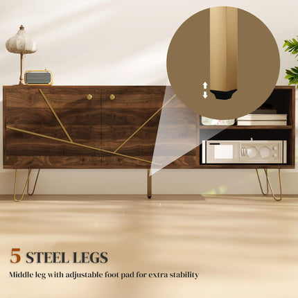 TV Stand Cabinet for up to 60 Inch TV, Modern 130cm TV Unit with Adjustable Shel