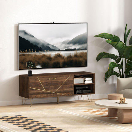 TV Stand Cabinet for up to 60 Inch TV, Modern 130cm TV Unit with Adjustable Shel