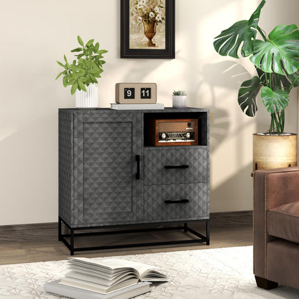 Sideboard with Adjustable Shelf, Freestanding Sideboard Storage Cabinet with Ope