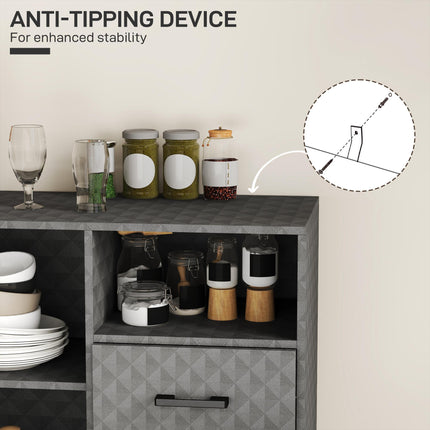 Sideboard with Adjustable Shelf, Freestanding Sideboard Storage Cabinet with Ope