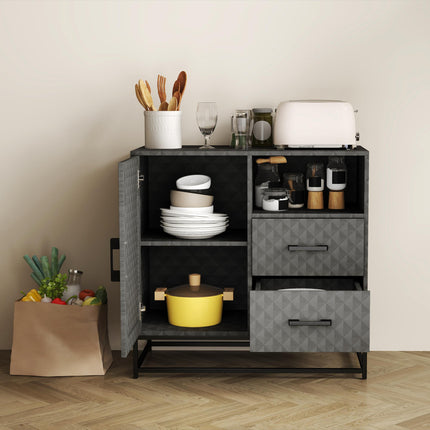 Sideboard with Adjustable Shelf, Freestanding Sideboard Storage Cabinet with Ope
