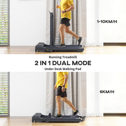 2.5HP Folding Under Desk Walking Treadmill with Remote Control - Black