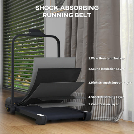 2.5HP Folding Under Desk Walking Treadmill with Remote Control - Black