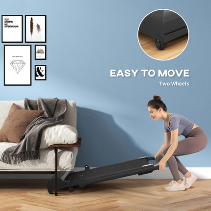 2.5HP Folding Under Desk Walking Treadmill with Remote Control - Black