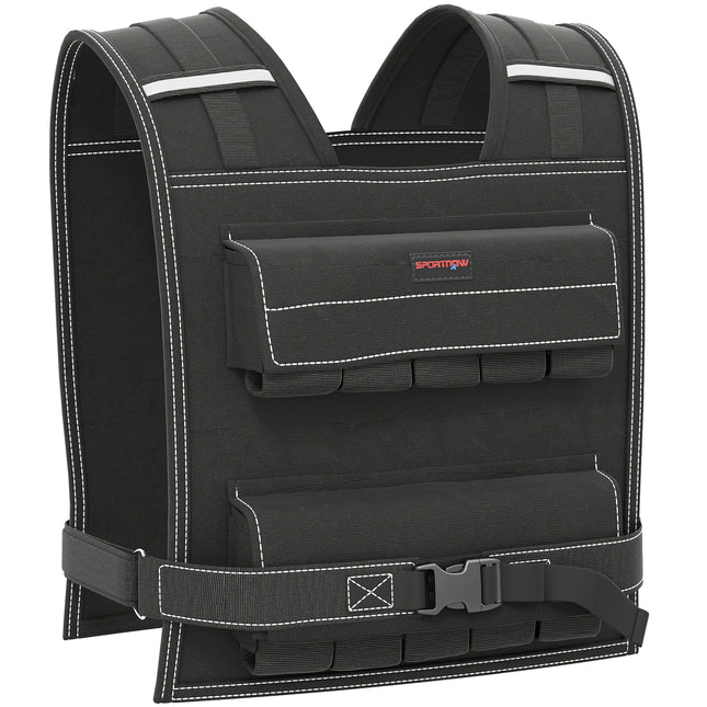 20KG Adjustable Weighted Vest, Running Weight Vest, with 30 Metal Weights, Reflective Strips, for Running, Exercise