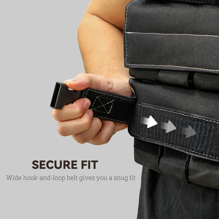 15KG Adjustable Weighted Vest, Running Weight Vest, with 30 Metal Weights, Reflective Strips, for Running, Exercise