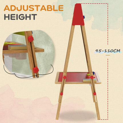 3-in-1 Wooden Kids Easel Set with Paper Roll and Art Supplies - White