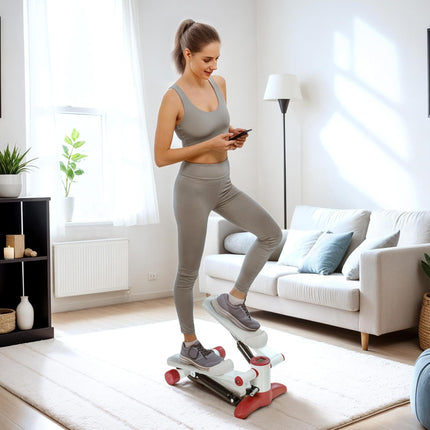 Mini Stepper Machine, with LCD Monitor, Non-Slip Pedals, Grey