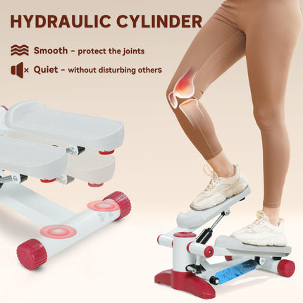 Mini Stepper Machine, with LCD Monitor, Non-Slip Pedals, Grey