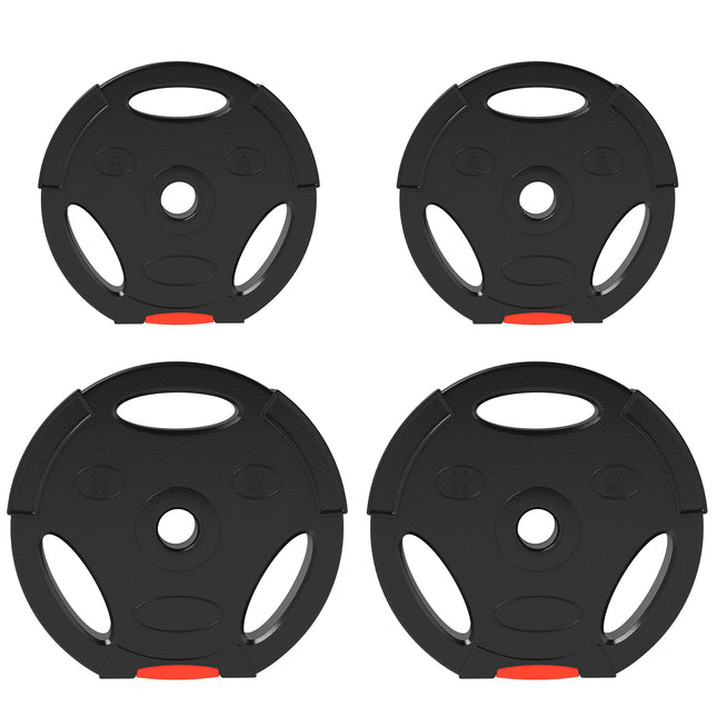 Weight Plates Set, with Two 10kg and Two 5kg weights, Black