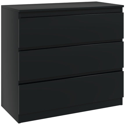 3-Drawer Chest of Drawers Storage Organizer Unit for Bedroom & Living Room - Black
