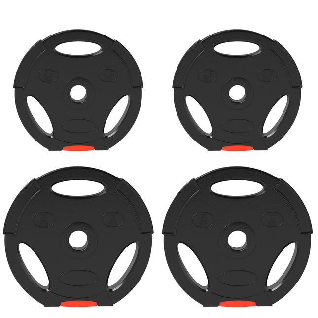 Weight Plates Set, with Two 5kg and Two 2.5kg weights, Black