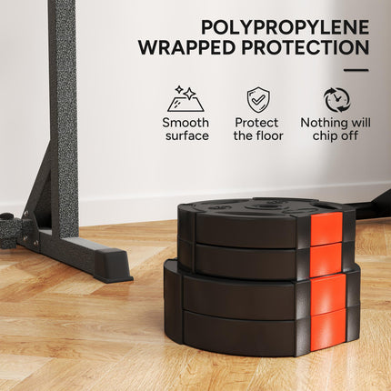 Weight Plates Set, with Two 5kg and Two 2.5kg weights, Black