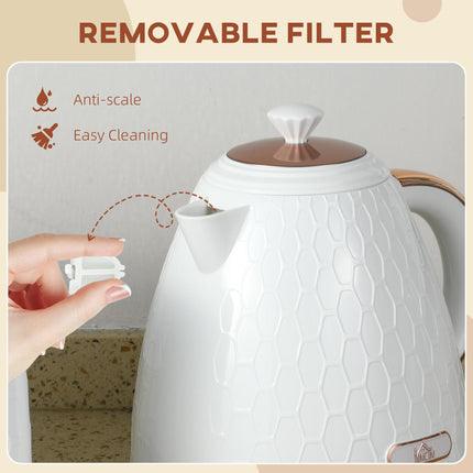 3kW Rapid Boil Honeycomb Kettle 1.7L - Cream