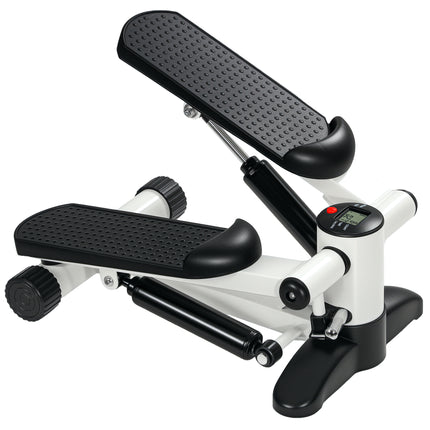 Mini Stepper Machine, with LCD Monitor, Non-Slip Pedals, White