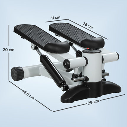 Mini Stepper Machine, with LCD Monitor, Non-Slip Pedals, White