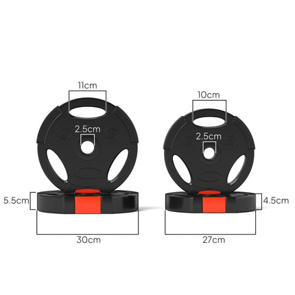 Weight Plates Set, with Two 7.5kg and Two 5kg weights, Black