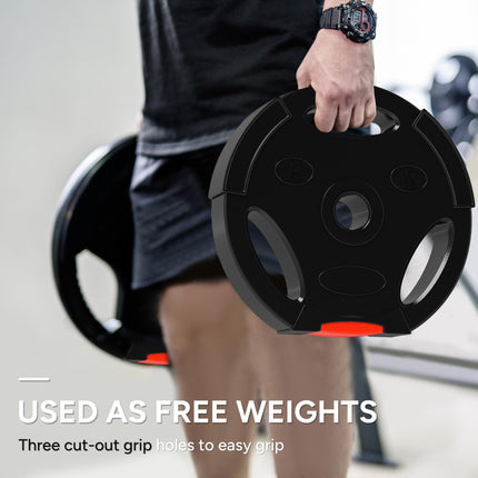 Weight Plates Set, with Two 7.5kg and Two 5kg weights, Black