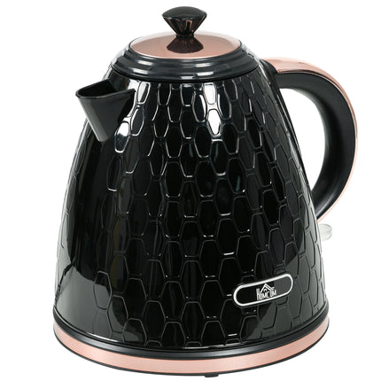 1.7L Electric Kettle 3kW Fast Boil with Auto Shut-off & Removable Filter - Black
