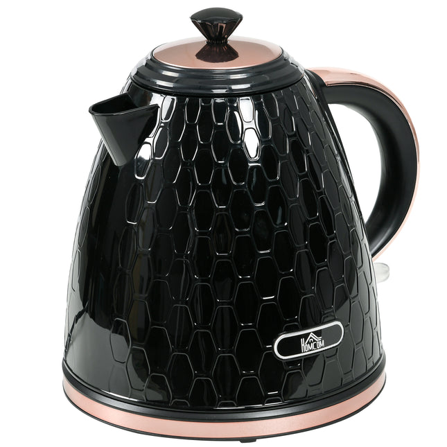 1.7L Electric Kettle 3kW Fast Boil with Auto Shut-off & Removable Filter - Black