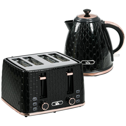 1.7L Electric Kettle 3kW Fast Boil with Auto Shut-off & Removable Filter - Black