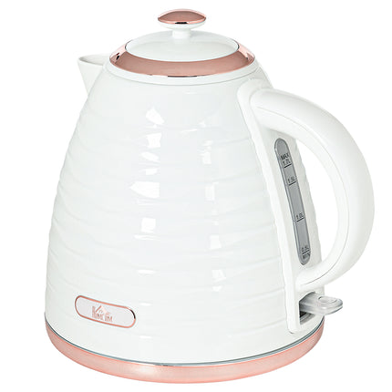 Electric Kettle 1.7L Fast Boil 3kW with Removable Anti-scale Filter Auto Shut-off 360° Swivel - Cream White
