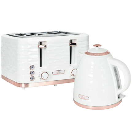 Electric Kettle 1.7L Fast Boil 3kW with Removable Anti-scale Filter Auto Shut-off 360° Swivel - Cream White