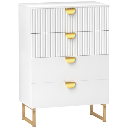 Elegant Chest of Four Drawers - White