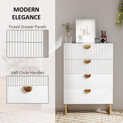 Elegant Chest of Four Drawers - White