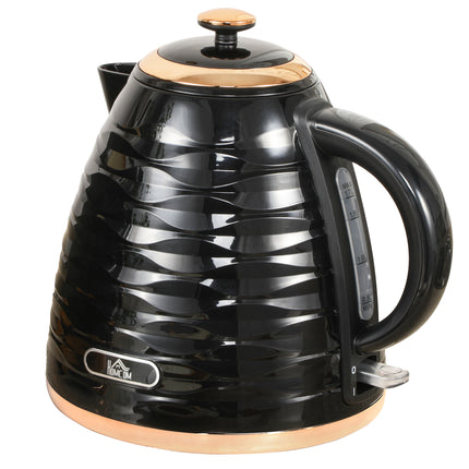 Electric Kettle 1.7L Fast Boil 3kW with Removable Anti-Scale Filter Auto Shut-Off 360° Swivel - Black