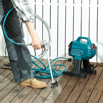 Airless Electric Paint Sprayer 1.5L/min 200 Bar with 7.5m Hose for Interior & Exterior DIY - Blue