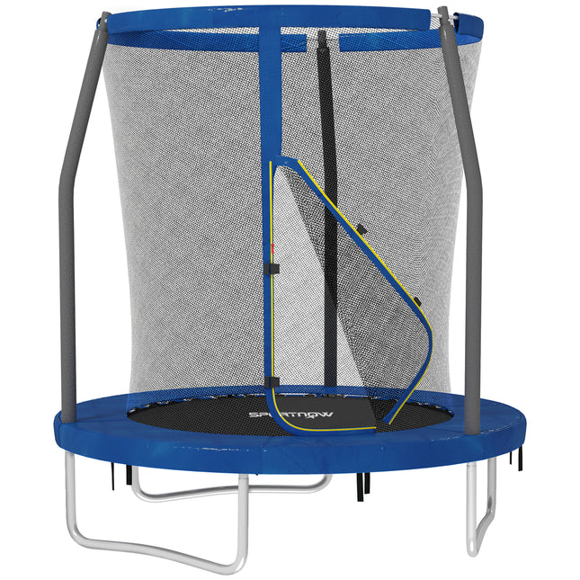 6ft Outdoor Trampoline with Safety Enclosure Net and Steel Frame - Blue and Black